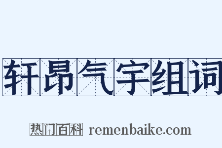 轩昂气宇组词是什么意思的图片